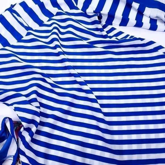 New York Co. Blue White Striped Top Sz M - Picture 5 of 11